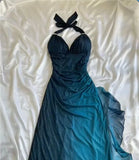 Burgundy red/indigo/navy blue shiny elegant strappy long tulle ball gown evening dress birthday party dress HZ1023
