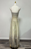 Champagne color gorgeous retro gradient exquisite beaded long elegant tulle ball gown evening dress party dress prom dress HZ1023