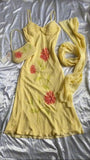 Yellow fashion halter floral beading long elegant chiffon ball gown evening dress HZ1023