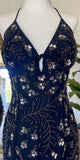 Black gorgeous vintage shiny exquisite beaded gemstone spaghetti straps long elegant tulle ball gown evening dress party dress HZ1023