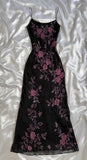 Black Retro Elegant A-line Strap Long Lace prom dress Evening Dress Birthday Party Dress HZ1023