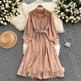 Simple V Neck Long Sleeve Dress A Line Fashion Dress HZ1023