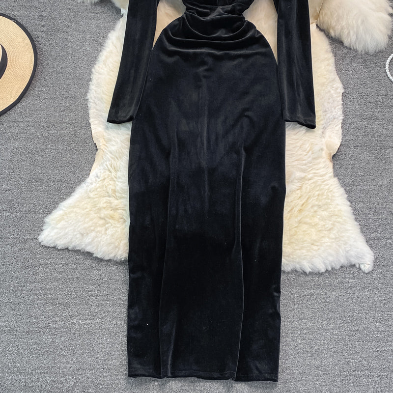 Sexy V Neck Long Sleeve Dress HZ1023