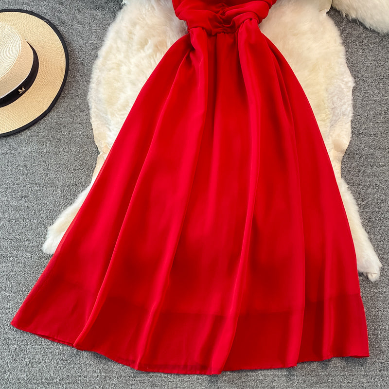 Cute A Line V Neck Short Dress Fashion Dress HZ1023