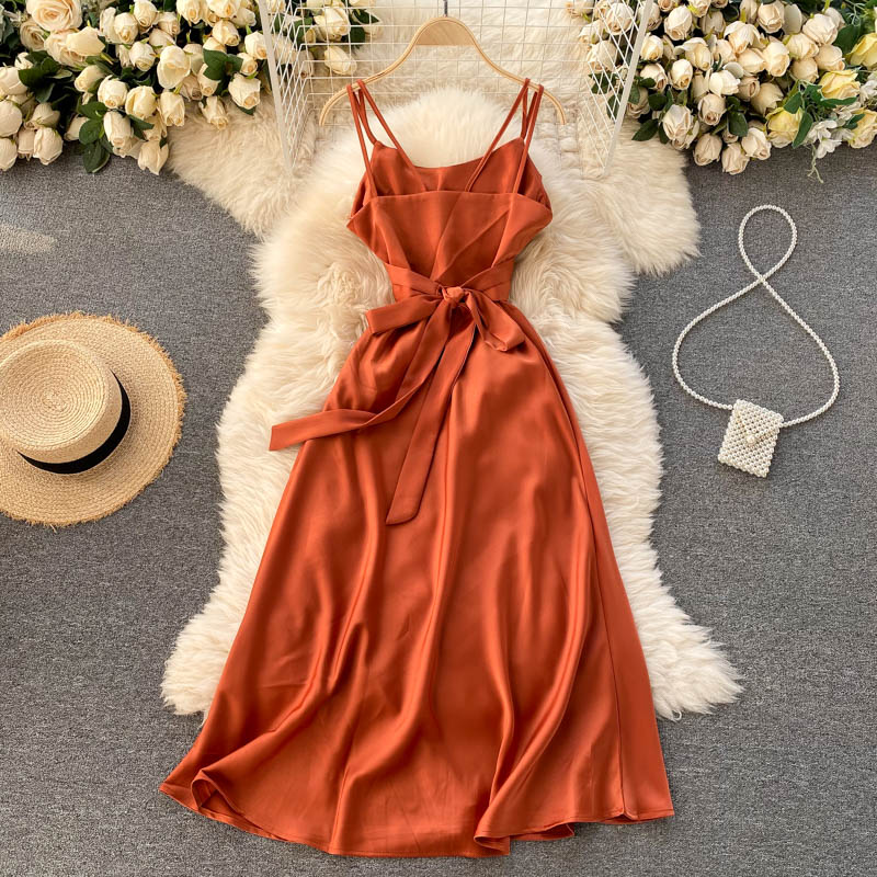 Cute Satin Short A Line Dress Fashion Dress HZ1023