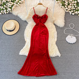 Sexy Velvet Long Dress Fashion Dress HZ1023