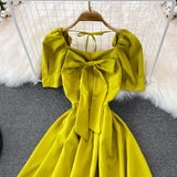 Cute Bow A Line Short Dress HZ1023