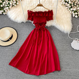 Cute A Line Off Shoulder Dress Short Dress HZ1023