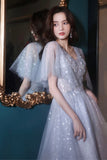 Gray tulle sequins short prom dress homecoming dress HZ1023