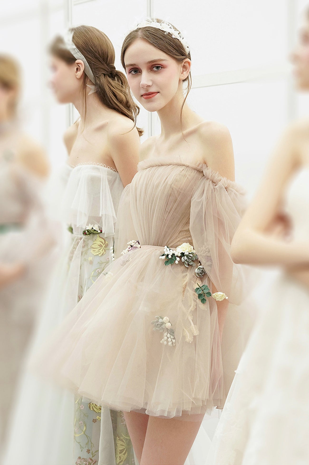 Cute tulle lace short prom dress homecoming dress HZ1023