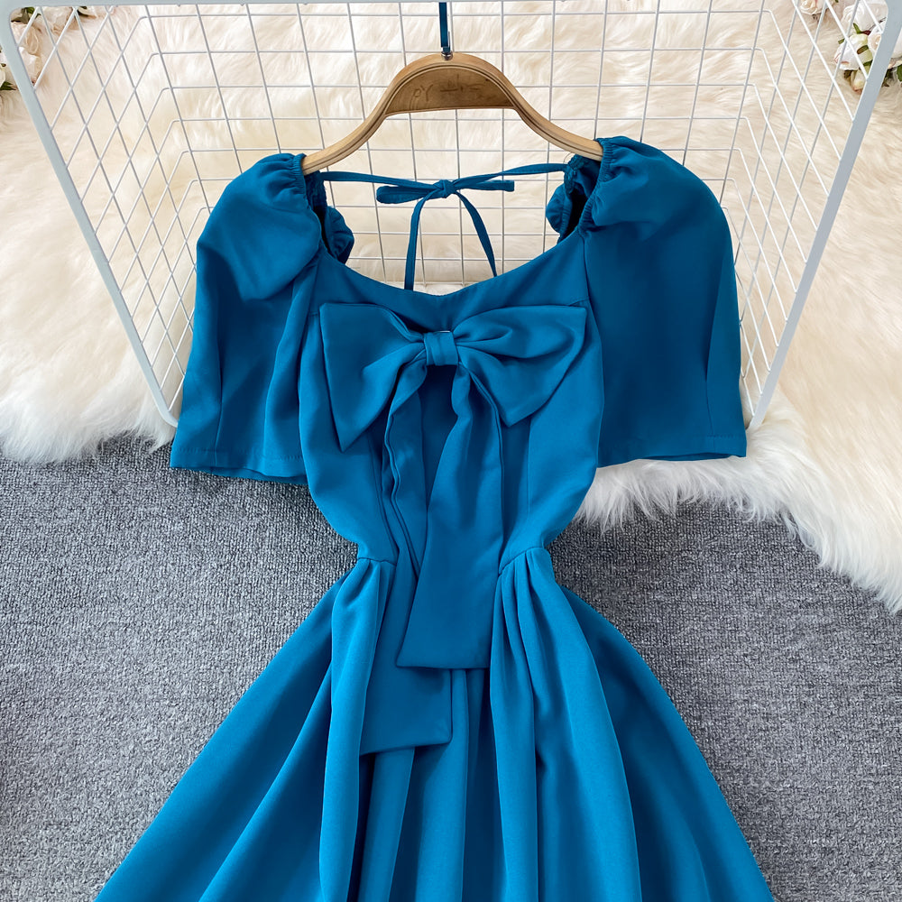 Cute Bow A Line Short Dress HZ1023