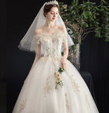 White tulle lace long ball gown dress formal dress HZ1023