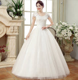 White tulle lace long prom gown wedding dress HZ1023