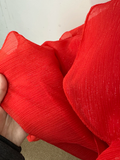 Red Shiny Elegant Fashion Spaghetti Strap Long Chiffon Ruffle Ball Gown Evening Gown Party Dress Prom Gown HZ1023