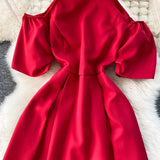 Simple A Line Off Shoulder Dress Fashion Dress HZ1023