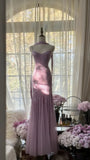 Pink Purple Gorgeous Shiny Elegant Exquisite Beaded Mermaid Slim Fit Long Chiffon Spaghetti Straps Tulle Sequins Formal Prom Dress Evening Dress Party Dress HZ1023