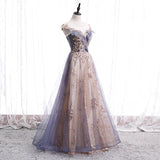 Stylish tulle sequins long prom dress formal dress HZ1023