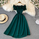 Cute A Line Off Shoulder Dress Short Dress HZ1023