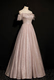 Shiny tulle sequins long A line prom dress evening dress HZ1023