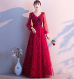 Cute tulle lace long prom dress A line evening gown HZ1023