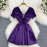 Sexy Bow Short A Line Dress Fashion Dress HZ1023