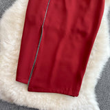 Versatile high waist slim wrap hip skirt medium length split one-step skirt HZ1023