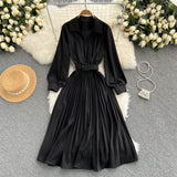 Simple V Neck Long Sleeve Dress A Line Fashion Dress HZ1023