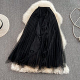 Elastic waist super fairy irregular nail bead mesh skirt HZ1023