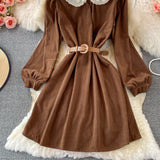 Sweet Lace Long Sleeve Dress A Line Fashion Dress HZ1023