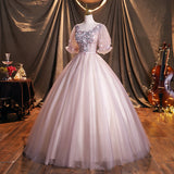 Cute tulle lace long ball gown dress formal dress HZ1023