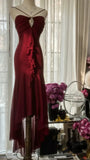 Burgundy Vintage Elegant Exquisite Gem Beaded Long Chiffon Evening Gown Sleeveless Ball Gown Birthday/Wedding Guest Party Dress HZ1023