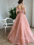 Off Shoulder Sweetheart 3D Flower Pleats Lace Pocket Tulle Prom Dresses Formal Wedding Party Gowns HZ1023