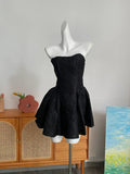 Black/Red/White Fashion Short Satin Princess Dress Homecoming Dress Birthday Party Dress Cocktail Party Dress Evening Dress Prom Dress Evening Dress HZ1023