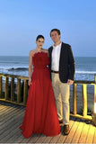 Red unique design three-dimensional rose long elegant ball gown evening dress wedding guest dress HZ1023