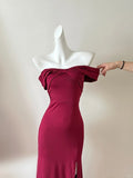 Purple Fashion Elegant Long Satin Sexy Slit Ball Gown Evening Dress Party Dress Prom Dress HZ1023