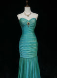 Green Gorgeous Shiny Elegant Long Tulle Mermaid Slim Fit Sequin Ball Gown Evening Gown Party Dress Prom Gown HZ1023