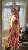 Colorful Romantic Floral Elegant Fashion Exquisite Beaded Long Chiffon Ball Dress Evening Dress Party Dress Valentine's Day Date Dress Wedding Guest Dress HZ1023