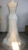 White Prom dress wedding reception dress lace evening dress HZ1023