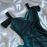 Teal Fashion Shiny Gradient Straps Long Elegant Chiffon Ruffle Formal Prom Dress, Evening Dress, Party Dress HZ1023