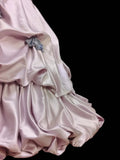 Pink sweet bow decoration long floor-length ball gown evening dress adult ceremony birthday dress HZ1023