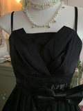 Black sweet cute short chiffon exquisite lace bow tie homecoming dress evening dress birthday party dress prom dress ball gown HZ1023