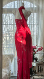 Red Romantic Gorgeous Fashion Elegant Exquisite Beaded Long Chiffon Ball Gown Evening Dress Birthday/Wedding Guest/Vacation Party Dress Prom Dress Valentine's Day Date Dress HZ1023
