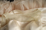 Champagne Delicate Pearl Beads Fashion Short Tulle Satin Princess Dress Wedding Dress Homecoming Dress Birthday Party Dress Cocktail Party Dress Evening Dress Prom Dress Evening Dress HZ1023