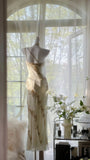 Ivory White Vintage Fashion One Shoulder Exquisite Beaded Long Chiffon Ball Gown Birthday Party Dress Cocktail Party Dress Evening Dress Prom Dress HZ1023