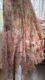 Pink gorgeous fashion elegant vintage floral exquisite beading long chiffon ball gown evening dress birthday party dress prom dress HZ1023