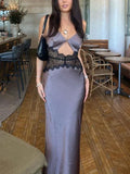 Ivory White Sexy Hollow Lace Long Elegant prom dress Evening Dress Party Dress HZ1023