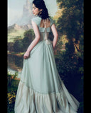 Green Retro Elegant Sweetheart Neck Long School Chiffon Tulle Ball Dress Evening Dress Birthday Party Dress Bridesmaid Dress HZ1023