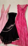 Black tube top embroidered floral long elegant chiffon party dress prom dress evening dress homecoming dress HZ1023