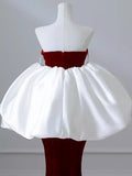 Burgundy Fashion Elegant Mermaid Off-shoulder Long Slim Velvet prom dress Evening Dress Party Dress HZ1023
