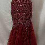 Red gorgeous luxury elegant exquisite beading shiny vintage fashion long elegant tulle ball gown evening dress birthday party dress prom dress HZ1023